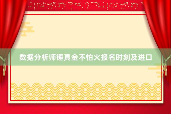 数据分析师锤真金不怕火报名时刻及进口