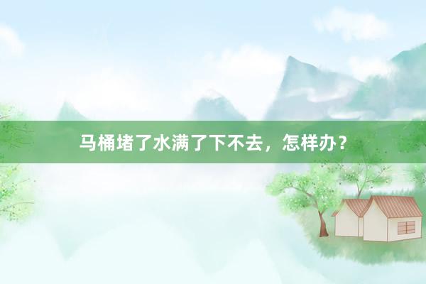 马桶堵了水满了下不去,怎样办?