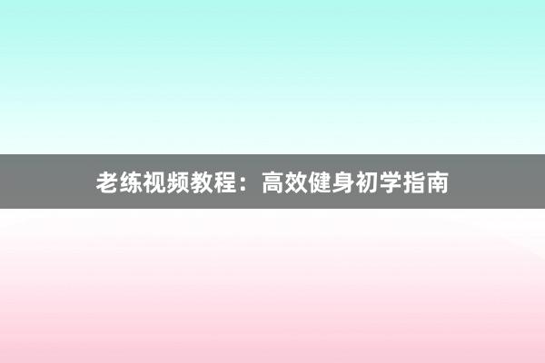 老练视频教程：高效健身初学指南